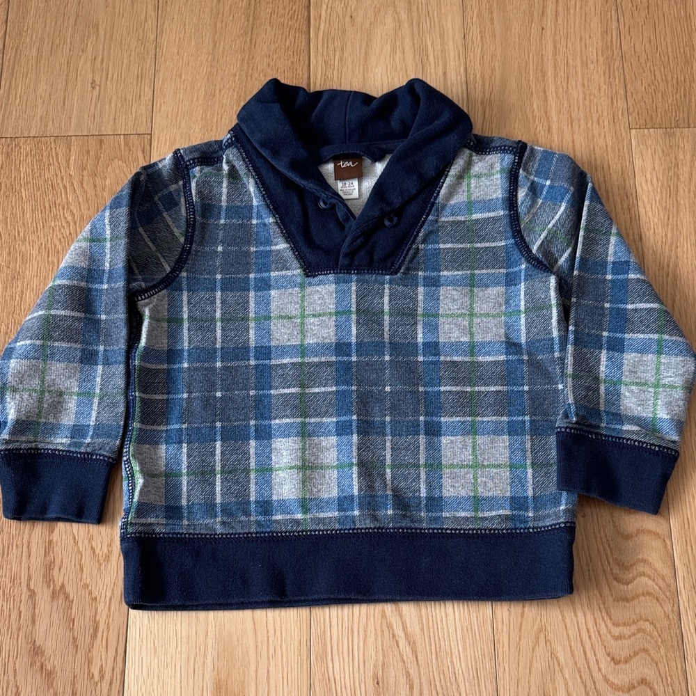 Tea Collection Plaid Sweatshirt Sz 18-24M